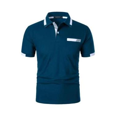 Imagem de Camisas Polo Masculinas Slim Fit De Verão Manga Curta Clássicas Com Bo