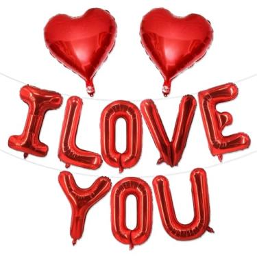Imagem de HAIMITI Balões de Dia dos Namorados Balões grandes de coração Love Standing Foil Balloons com pés (I Love You)
