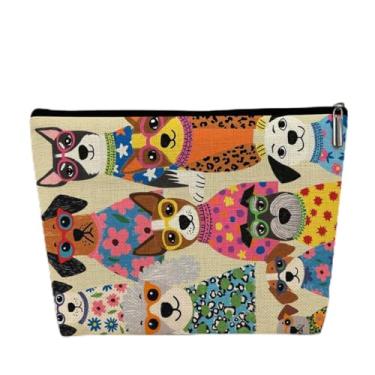 Imagem de Bolsa de maquiagem pequena para cães fofos, vários sacos de cosméticos para viagem, bolsas de higiene pessoal, bolsa de maquiagem de grande capacidade para mulheres, presentes para amantes de cães
