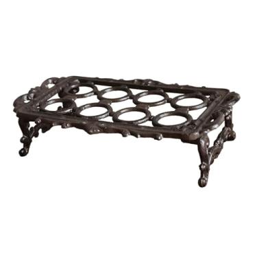 Imagem de ＫＬＫＣＭＳ Porta-ovos de ferro fundido estilo vintage retrô, organizador para armazenar ovos, ideal para sala de jantar, decoração de mesa ou estilo fazenda, 8 Grades