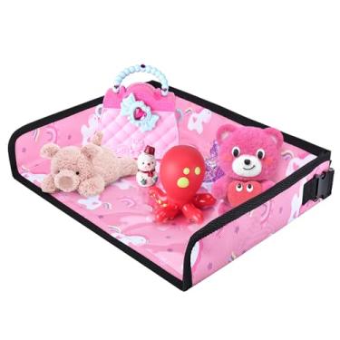 Imagem de Capa de mesa para bandeja de viagem infantil com bolsos, capa de bandeja de avião para crianças, itens essenciais de viagem de avião para crianças pequenas para avião ou trem, itens essenciais para