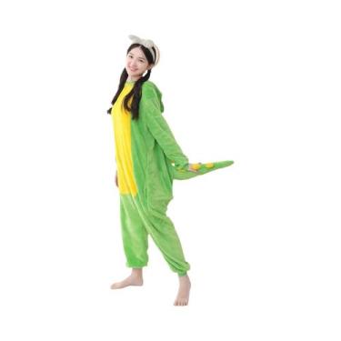 Imagem de Macacão Kigurumi Para Adultos Em Tamanho plus Com Capuz De Animal Leão