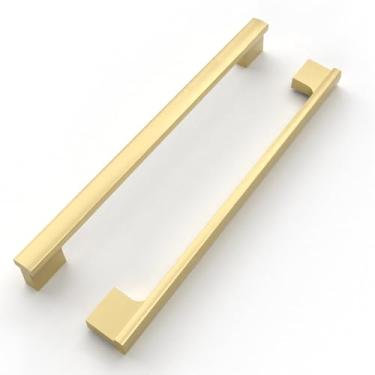 Imagem de FILTA Puxadores de armário dourados de 228 mm (228 mm) (conjunto de 10), puxadores de armário de cozinha elegantes ferragens de armário de liga de zinco para armários puxadores de gaveta