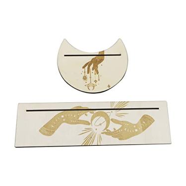 Imagem de 2 UNIDADES Suporte de Cartas Tarot Madeira Formato Retangular Suportes Cartões para Ferramentas Divinação Bruxa Decoração Altar Superfície Lisa Padrõe