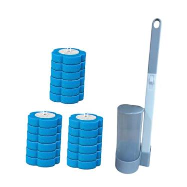 Imagem de Ｂｅｓｇａ Conjunto de escova sanitária com 18 refis de limpeza, kit de escova de parede para vaso sanitário, conjunto de suporte para de banheiro, Cinza