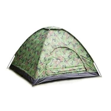 Imagem de Barraca de Camping Camuflada 2 a 6 Pessoas Impermeável com Mosquiteiro Montagem Rápida para Trilhas Praia e Acampamento(Barraca Camuflada 4 Pessoas)