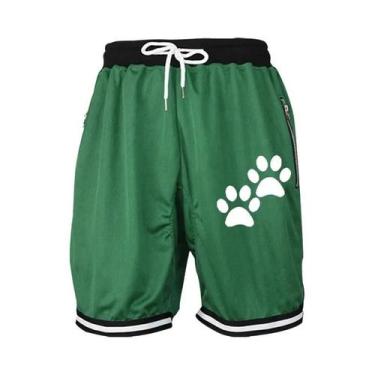 Imagem de Bermuda De Basquete Masculina Respirável Com Cintura Elástica E Bolso 