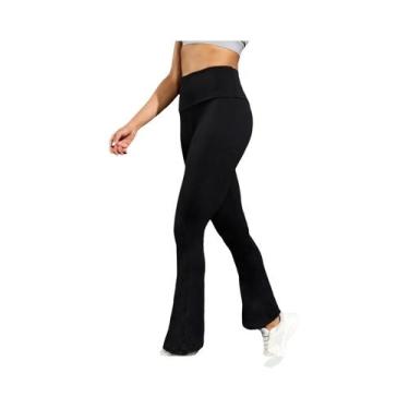 Imagem de Calça feminina super macia flare cintura alta controle de barriga trei