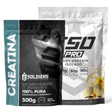 Imagem de Kit: Whey Protein Isolado ISO PRO 1kg + Creatina Monohidratada 500g - Soldiers Nutrition-Unissex