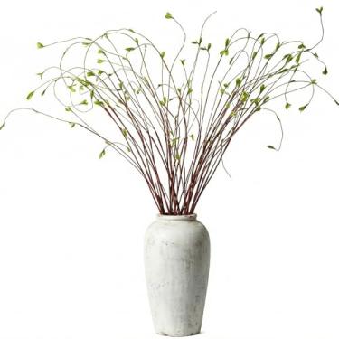 Imagem de Dingion 10 ramos de salgueiro falso, 128 cm, hastes de árvore de plantas verdes artificiais grandes salgueiros verdes falsos com folhas, flexíveis para vaso doméstico, escritório, casamento, evento