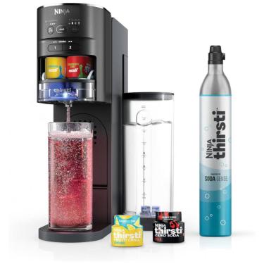 Imagem de Máquina Para Gaseificar Bebidas com Cilindro de C02 de 60 L, Crie Bebidas como Água com Gás e Refrigerantes, Ninja Thirsti WC1001, Preta