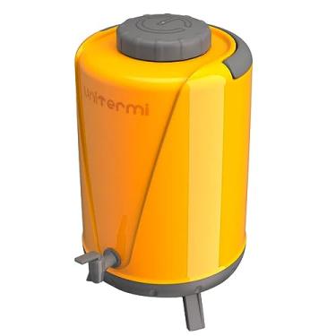 Imagem de Garrafa Botijão Térmico Unitermi Arezzo 10L Com Alça Pézinho e Torneira, Amarelo