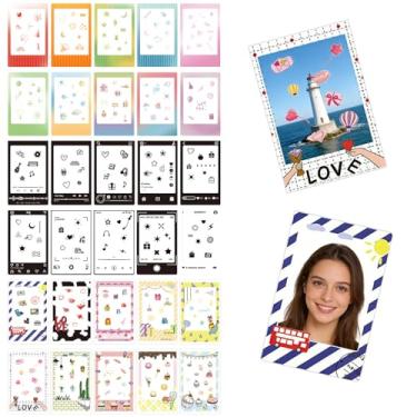 Imagem de Pacote com 30 adesivos de borda de foto de 7,6 cm, compatível com Fujifilm Instax Mini EVO/LiPlay/SE/12/11/9/8/7S/40/41/70/50S/90 e Polaroid – molduras de filme instantâneo 2x3, adesivos autoadesivos