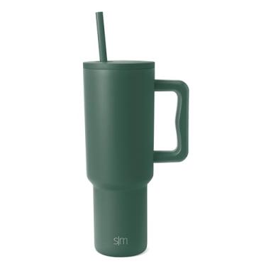 Imagem de Simple Modern 40 oz Tumbler with Handle and Straw Lid | Insulated Reusable Stainless Steel Water Bottle Travel Mug Iced Coffee Cup | Gifts for Women Men Him Her | Trek Collection | 40oz | Forest