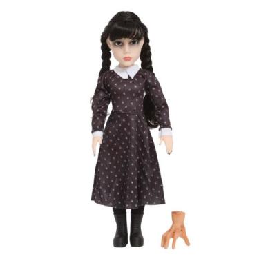 Imagem de Boneca Wandinha Addams 45cm Com Mãozinha 1845 Baby Brink