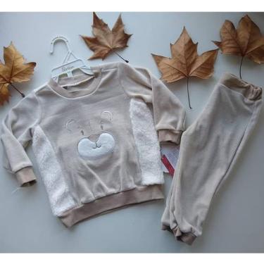 Imagem de Conjunto Bebe Menino Menina Paraiso Plush Luxo Enxoval 11809, Bege, P 