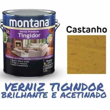 Imagem de Verniz Tingidor Montana Imbuia Ipê Mogno Castanho 3,6Gl, Castanho