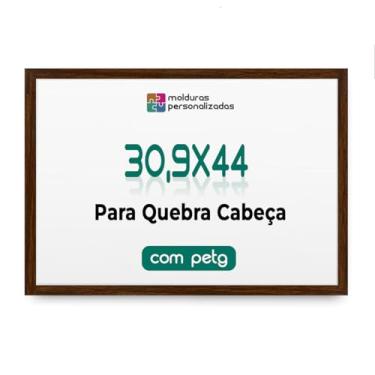 Imagem de Moldura 30,9x44 para Quebra Cabeça Grow Puzzle com Proteção Petg (Marrom)