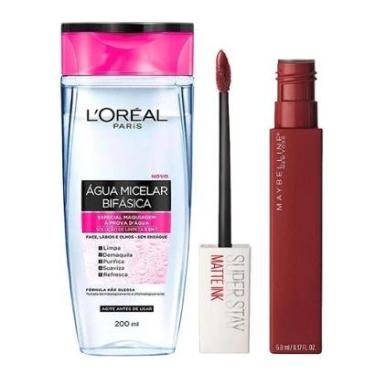 Imagem de L'Oréal Paris + Maybelline Kit - Água Micelar Bifásica + Batom Líquido Longa Duração Voyager Kit-Feminino
