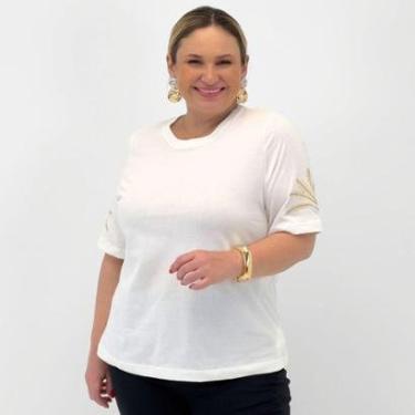 Imagem de Camiseta Secret Glam Plus Size Manga Curta com Bordado Feminina-Feminino
