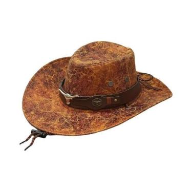 Imagem de Chapéu De Cowboy Vintage Unissex Com Aba Larga Em material sintético P