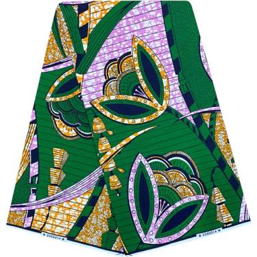 Imagem de HongyuAmy Tecidos de impressão africana 100% algodão tecido de cera Ankara 6 jardas para vestido (A26)