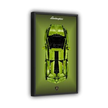 Imagem de Quadro Expositor para Carro Lamborghini Sian, Tamanho 50x80cm, Impressão UV no Acrílico, Incluso 2 Ganchos, Moldura Preta (Tipo A)