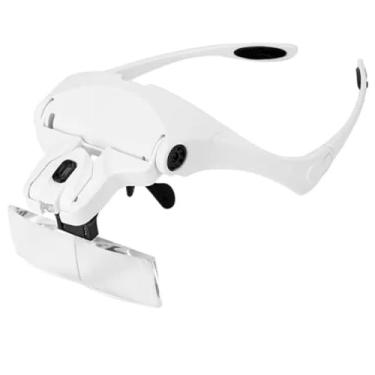 Imagem de Lupa de Cabeça Profissional com LED e 5 Lentes Intercambiáveis | Óculos com Aumento de até 3.5x para Estética, Extensão de Cílios, Odontologia e Relojoaria | Design Ergonômico e Articulado