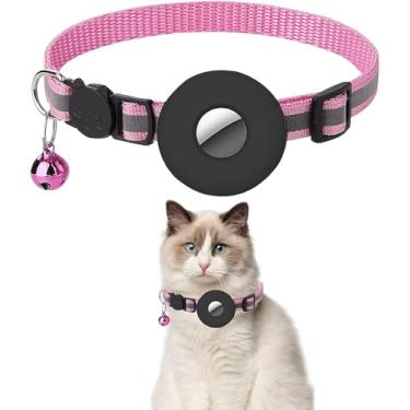 Imagem de Coleira Capa Fixa Air Tag Gps Rastreador Gato Cachorro Pet Refletiva (Rosa)
