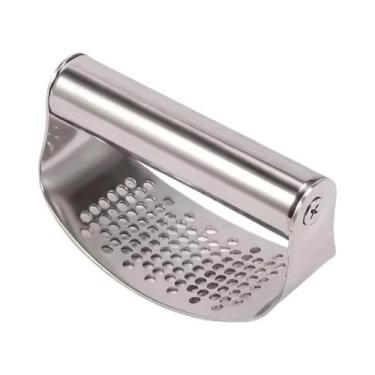 Imagem de Espremedor De Alho Manual Ergonômico Em Aço Inoxidável, Design Curvo F