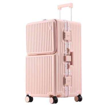 Imagem de Tourister Bagagem com estrutura de alumínio de grande capacidade - Mala de viagem de mão de 26/28/30 polegadas (unissex)(Pink,28 inches)