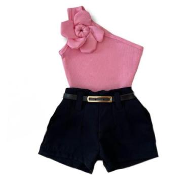 Imagem de Look Infantil Conjunto Estiloso Meninas Blogueirinhas Novidade Verão -