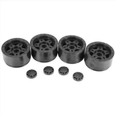 Imagem de MYHWDRNU Peças de carro RC compatíveis com Axial para SCX10 para Wraith para Capra D90 1/10 RC Crawler Car 4 peças plástico Beadlock 2.2 rodas cubo roda aros