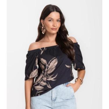 Imagem de Blusa Feminina Ciganinha Infinita Cor Bege, M, Bege