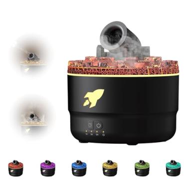 Imagem de Umidificadores de canhão com temporizador para quarto, difusor de umidificador de aromaterapia de canhão, máquina de aromaterapia de óleo essencial com luzes LED coloridas, mesa pequena para casa