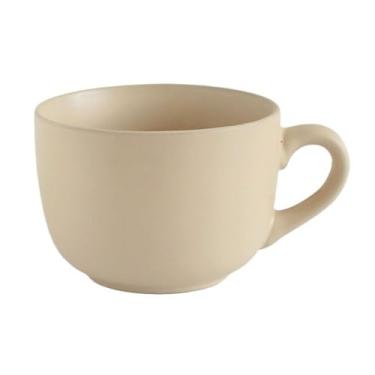 Imagem de Caneca de café da manhã de cerâmica de cor sólida de tamanho grande moderna para casa e escritório café leite água aveia iogurte utensílios para bebidas (branca)