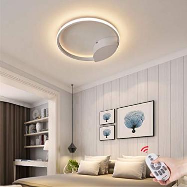 Imagem de Luminária de teto em acrílico, estilo ferro forjado, redonda, com LED, design moderno, lustre de metal para sala de estar, sala de jantar, cozinha, quarto e banheiro, branca, 24W Onecircle