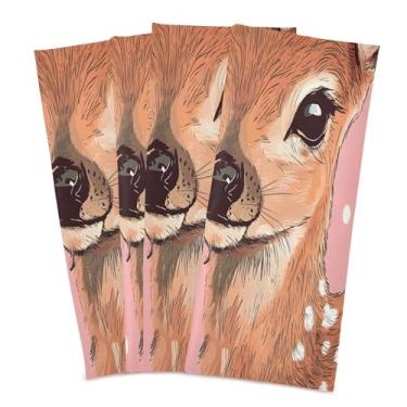 Imagem de xigua Conjunto de 6 panos de prato de cozinha de veado fofos, macios e altamente absorventes de secagem rápida para limpeza de pratos e limpeza à mão, 71 x 45 cm