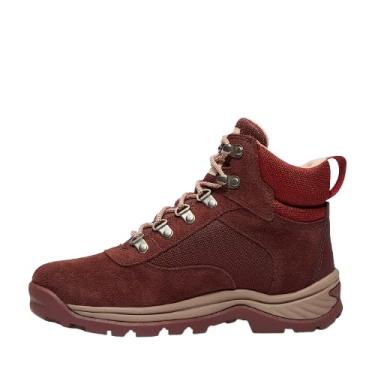 Imagem de Timberland Bota feminina de caminhada com borda branca, Camurça vinho, 36