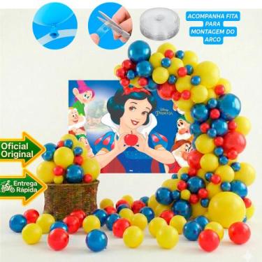 Imagem de Kit festa Branca de neve Decoração Aniversário Painel+ balão - Piffer 