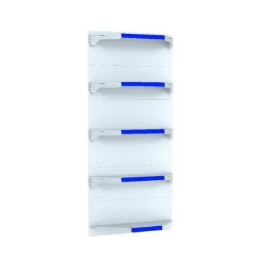 Imagem de Kit 5 Bandejas Para Gondola Canto 170 Fit 40/60 Branco Pe Az