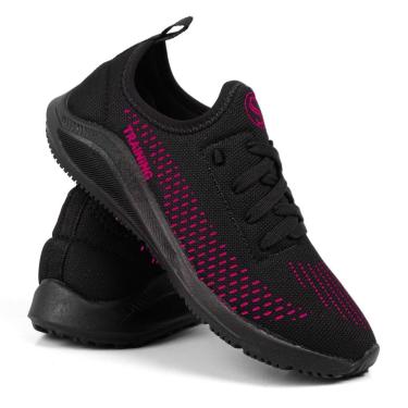 Imagem de Tênis Academia Feminino Rosa Esportivo Corrida Caminhada Treino Leve-Feminino