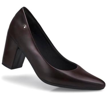 Imagem de Sapato Feminino Scarpin Bico Fino Retro Diversas Cores Conforto Salto Alto 8cm Macio Lóris Shoes 9484 (Café, BR, Adulto, Numérico, 36)