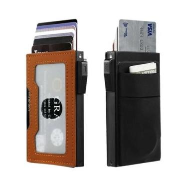 Imagem de Carteira Masculina De Metal Com Bloqueio RFID E Ejeção Automática De C