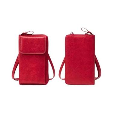 Imagem de Bolsa Transversal Retro Feminina Em Couro PU, Bolsa De Ombro Para Celu