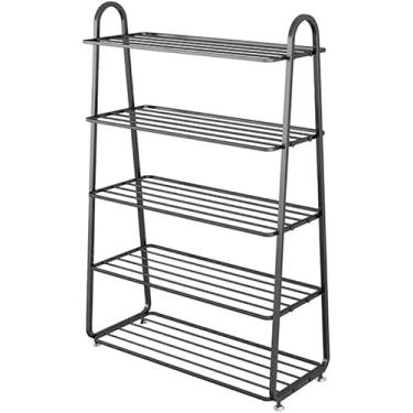 Imagem de Prateleira de sapato, organizador de sapato, suporte de sapato de 5 camadas, prateleira de metal, antiderrapante, sapateira, sala de estar, escritório, sapateira, organizador de sapatos, suporte para