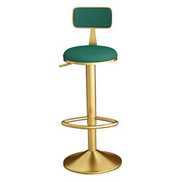 Imagem de Bancos de bar, banquinho de bar giratório para bistrô, bancos de bar de cozinha doméstica, cadeira alta com encosto bem acolchoado, base grande, banco ajustável em altura e rotação 360