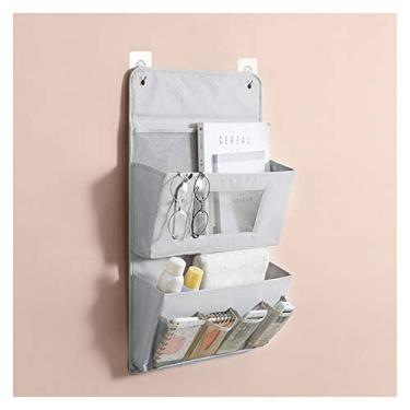 Imagem de Prateleira infantil organizador de prateleira de armário nórdico bolsa de armazenamento porta de parede atrás tecido oxford para banheiro artigos de higiene pessoal cozinha itens de quarto
