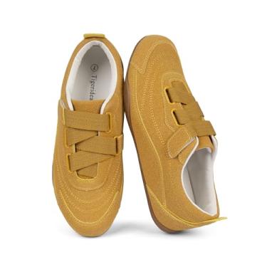 Imagem de Tigeridea Tênis feminino casual para caminhada tênis confortável feminino moderno, Amarelo, 40
