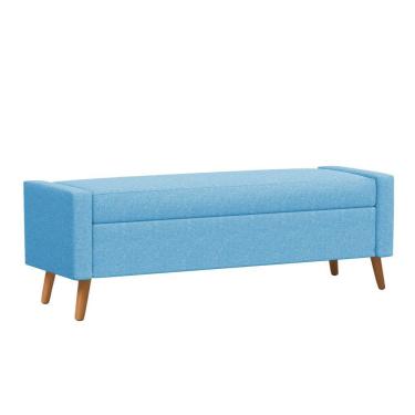 Imagem de Recamier Bau Londres 1,60m Suede Azul Turquesa - Clique Decor